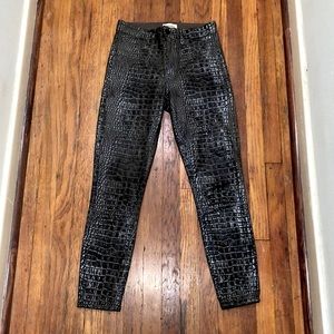 L’agence Luxury Jeans Margot High Rise Crocodile/Alligator Print Size 27
